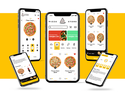 Pizza Delivery | Website in responsive version for mobile app concept delivery design food graphic design logo mobile pizza responsive typography ui ux web website