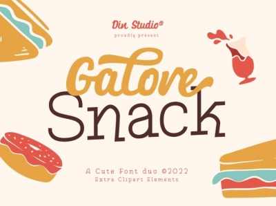 Galore Snack - A Cute Font Duo branding design font fonts graphic design illustration logo logotype typography ui ux