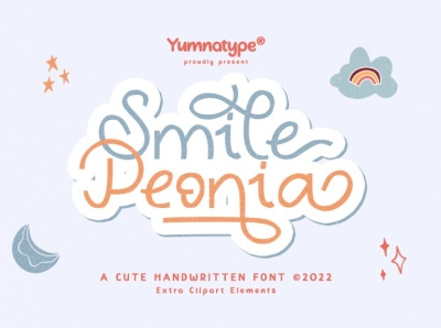 Smile Peonia - Cute Handwritten Font branding design font fonts graphic design illustration logo typography ui