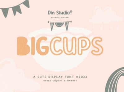 Bigcups - Cute Display Font branding design font fonts graphic design illustration logo typography ui