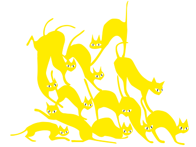 Yellow cats cats heap illustration siamese vector yellow