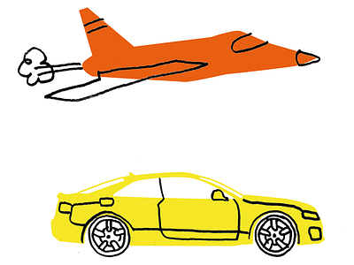 Car and plane aeroplane car illustration infographic pencildrawing simplicity sketch