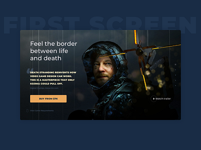 Daily UI :: 003 — Landing Page dailyui death stranding ui web