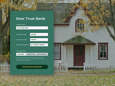 Daily UI :: 004 — Calculator calculator dailyui mortgage ui ux