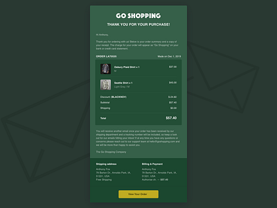 Daily UI :: 017 — Email Receipt dailyui ecommerce email email receipt receipt