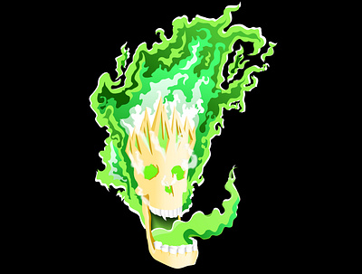 Lucky Basterds green hell illustration skull vector