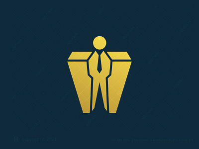 W Businessman Logo branding finance logo male office person professional suit work