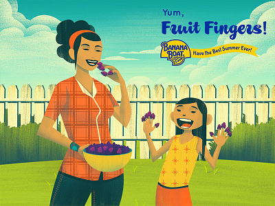 Fruit Fingers art direction banana boat concept illustration social