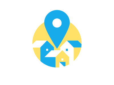 Local Event Icon blue home icon illustation local location