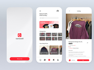 Carousell reimagined - UIUX branding graphic design ui