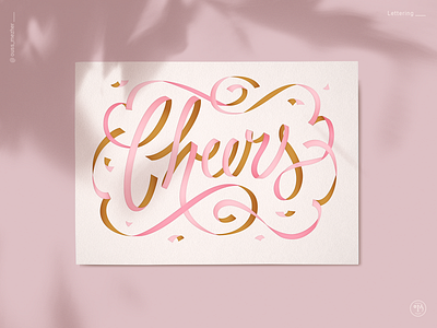 Cheers colors illustration illustrator lettering ribbon lettering vector