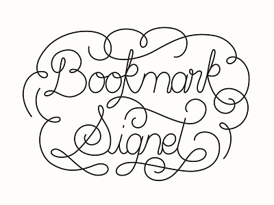 Bookmark / Signet bookmark lettering monotone signet type