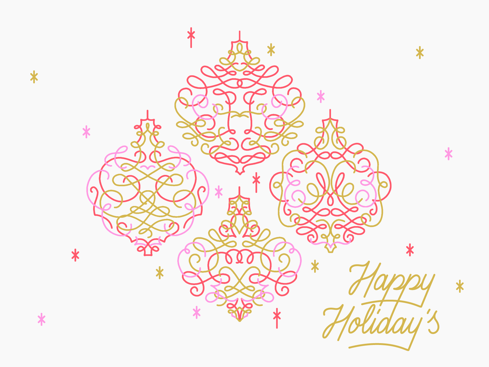 Happy Holidays! adobe illustrator colors gif illustration lettering pattern design procreate