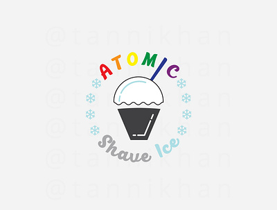 ATOMIC Shave Ice branding design graphic design logo logo expert minimalist modern logo