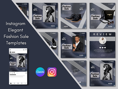 Instagram Elegant Fashion Sale Canva Templates