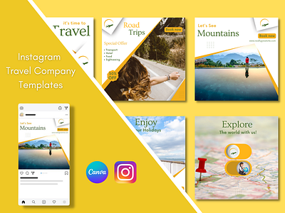 Instagram Travel Company Canva Templates