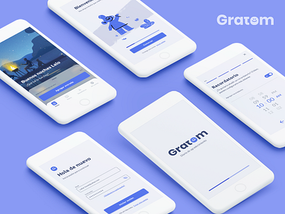 Gratom | Gratitude app concept app design application design gratitude journal mobile mobile app mobile app design mobile design mobile ui relax reminder app ui uidesign userinterface