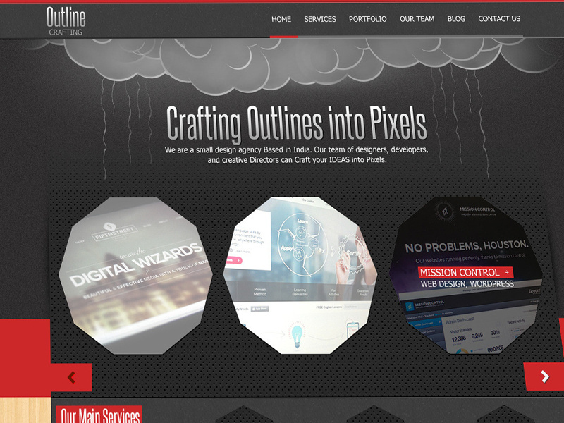 Outline Multi Purpose PSD Template black business clean corporate creative elegant psd layout design red modern retro texture vintage portfolio showcase themeforest wood pattern