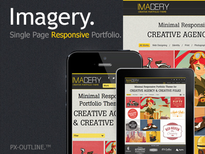 Imagery - Single Page Responsive Portfolio creative portfolio design html imagery jquery layout minimal portfolio psd responsive showcase single page template themeforest web