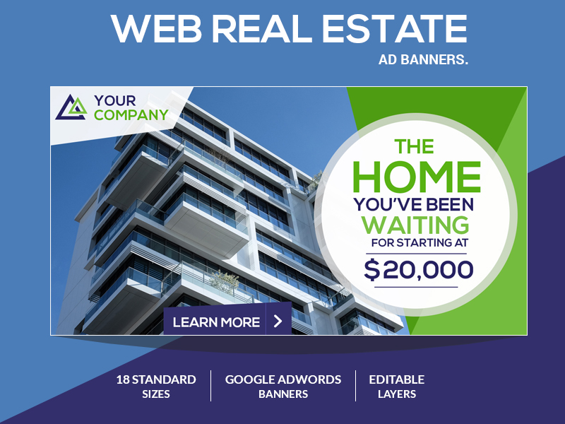 Web Real Estate Ad Banners by PX Outline on Dribbble