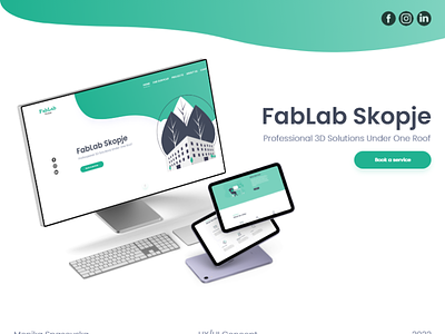 FabLab Skopje Student Project adobe xd adobexd concept design fablab industrial design industrial design engineering industrial engineer industrial engineering laboratory landing page mechanical engineering mechanical engineering design student project ui user experience user interface ux uxui webdesign