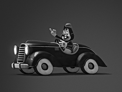Road rage in the 1940s animation character character design classic cartoons illustration