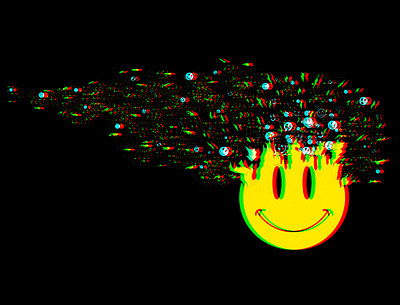 Smiley Glitch Illustration for 6AM GROUP cartoon design design for t shirt graphic design illustration