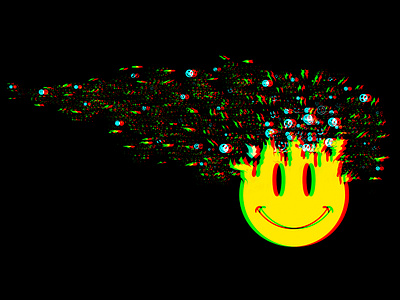 Smiley Glitch Illustration for 6AM GROUP