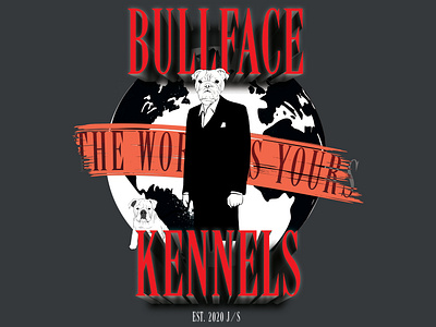 Bullface Kennels Illustration 3D Logo