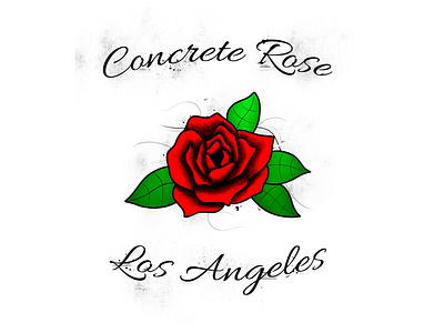 Concrete Rose Los Angeles branding cartoon design graphic design illustration logo