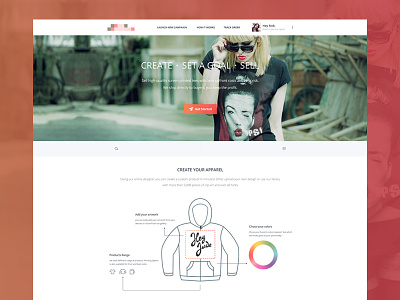 Custome Apparel (Landing page) custome design fashion flat modren responsive t-shrts ui ux website