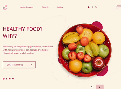 Healthy food landing page design figma food health healthy food landing landing page minimal minimalism ui ux web web design