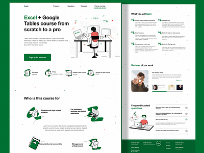 Landing page excel course