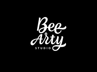 Logo for Design Studio art bee brushpen design handtype lettering logo studio