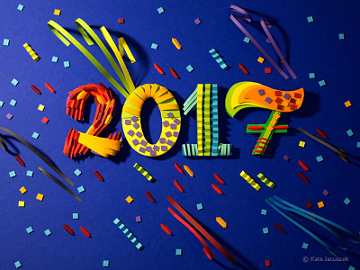 Happy New Year Paper Lettering