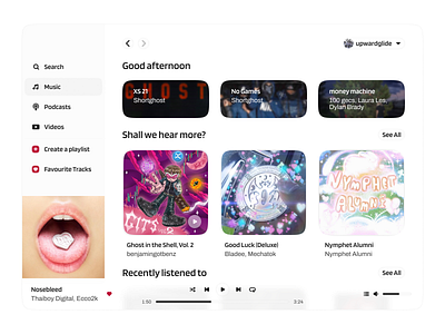 Music, Podcasts, Videos Streaming Web App design music spotify streaming tidal ui web app