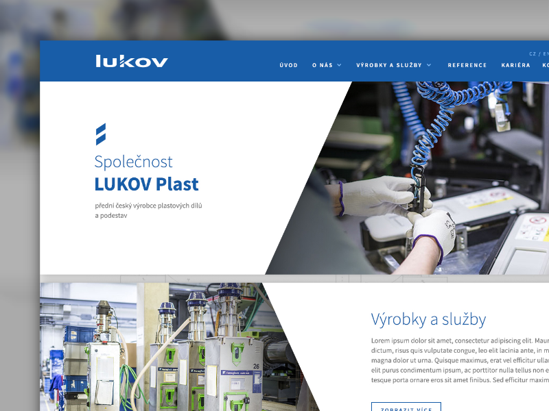 Lukov blue homepage lukov made with invision redesign website