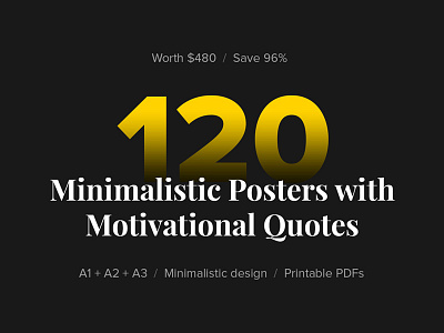 120 Minimalistic Posters with Motivational Quotes flyer motivation pdf poster print printable quotes sans serif serif typo typography