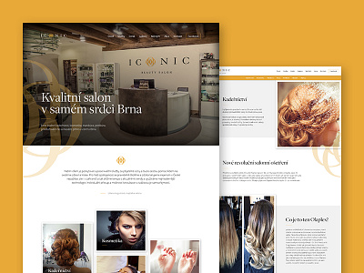 Salon Iconic beauty cosmetics design gold layout luxury project salon symbol web white