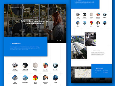 Synteen & Lückenhaus blue design homepage layout materials parallax project tech textile web white