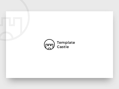 Template Castle – Logo brand branding castle circle logo mark minimalistic outline symbol template white