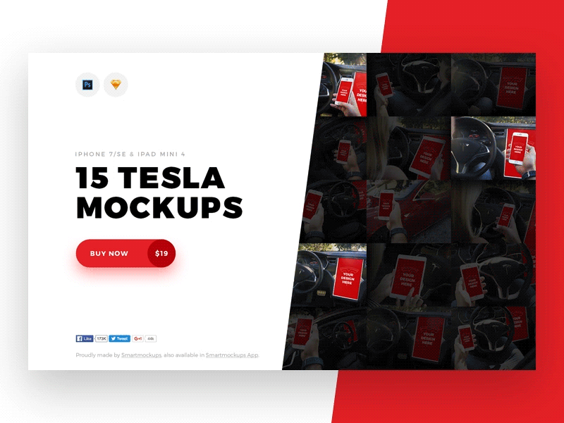 15 Tesla Mockups for Photoshop & Sketch bundle download freebie fullscreen gumroad landing page mockup photoshop sketch template tesla