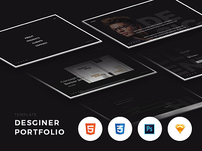 Designer Portfolio Template css dark designer freelancer html light portfolio psd sketch template theme