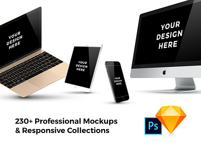 230+ Professional Mockups & Responsive Collections