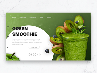 Green Smoothie UI design drink food graphic design green smoothie motion graphics smoothie smoothieui ui webdesign uidesign uidrink uitrend uiux ux webdesign webdev
