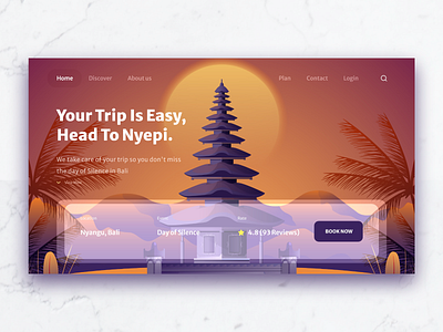 Travel UI landing page Bali