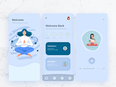 Meditation App Design concept app designer appdesign meditate meditation meditation app mindfulness mobile app ui uidesign ux uxdesign webdesign