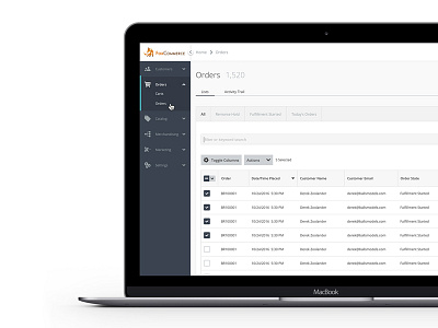 Order Management ecommerce macbook oms orders retail saas software table white