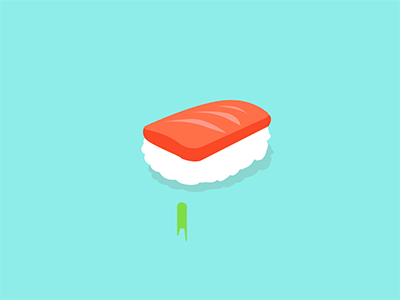 Sushi + Wasabi animate animation color food gif illustration sushi wasabi