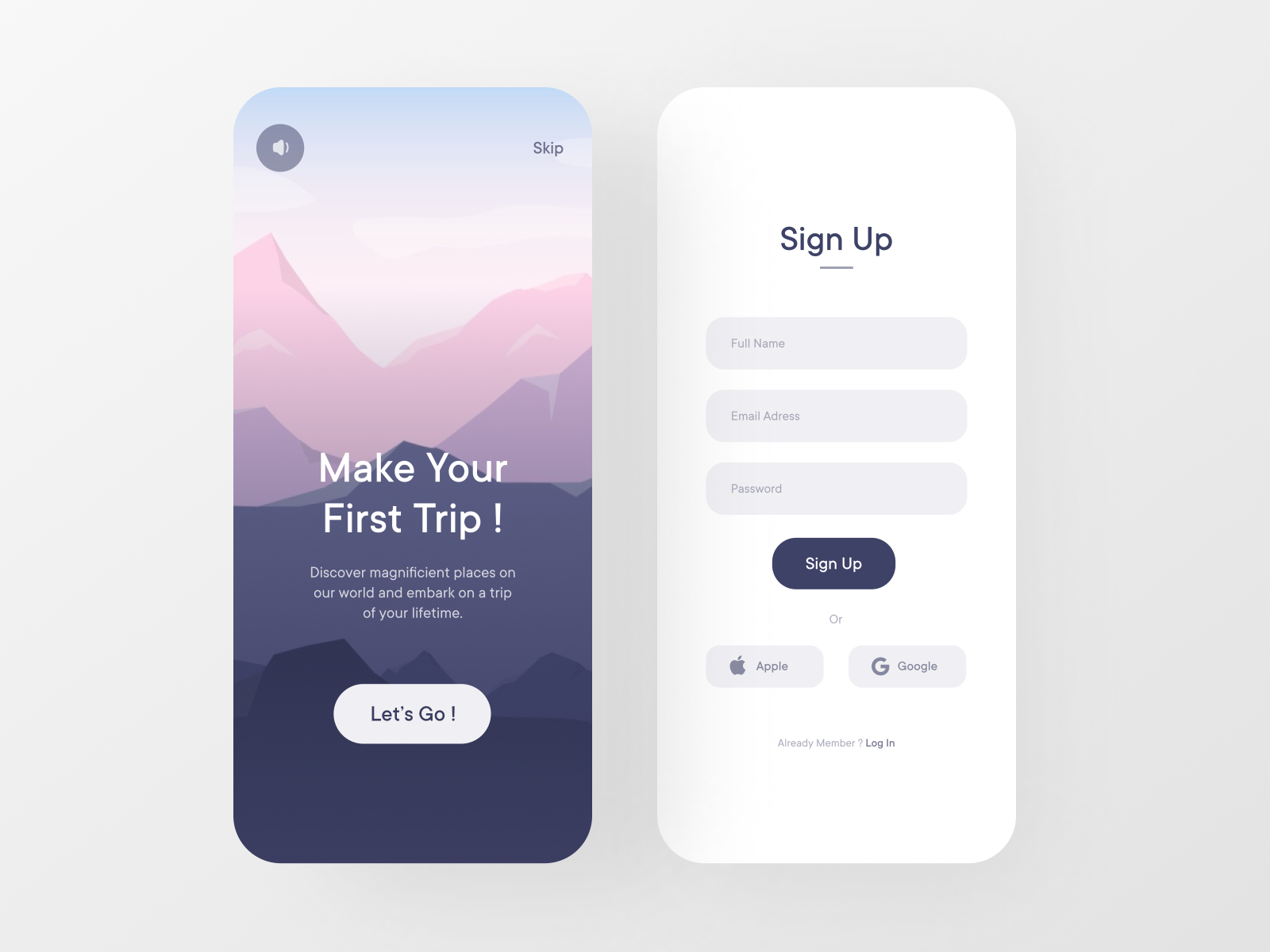 Travel App UI - 1 by Trinay on Dribbble